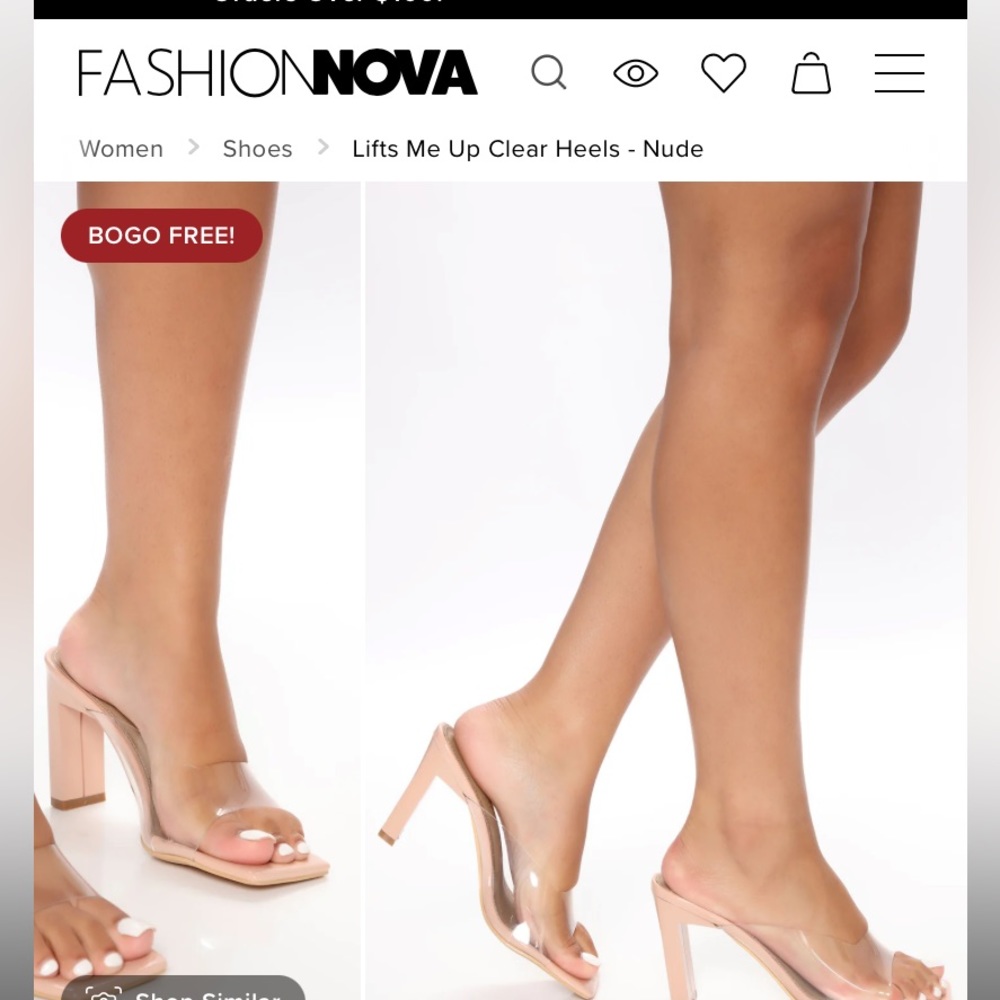 Fashion Nova Lift Me Up Clear Heels